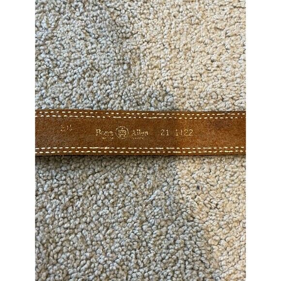 Vintage Bona Allen Brown Leather Belt With Gold And Silver Tone Western‎ Buckle - Picture 6 of 8